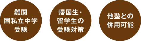 難関国私立中学受験 帰国生・留学生の受験対策 他塾との併用可能